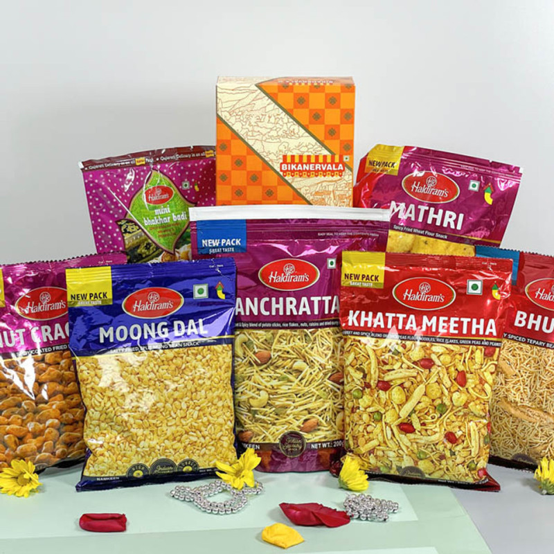 Motichoor Laddoo and Namkeen Hamper