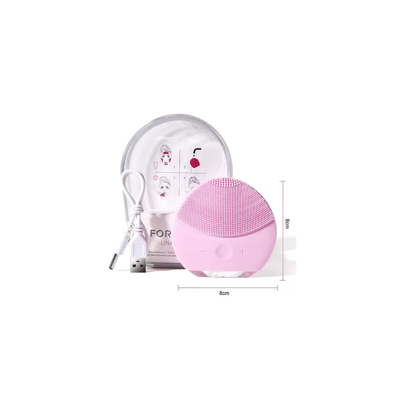 Lina Mini Silicon Facial Cleansing Device Light Pink