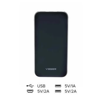 15000 Mah Power Bank Black