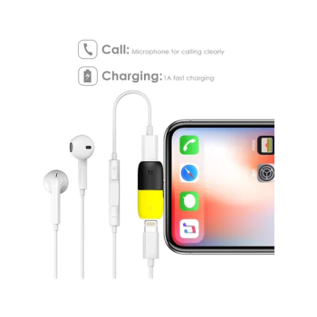 2In1 Mini Dual Lightning Splitter Adapter Yellowblack