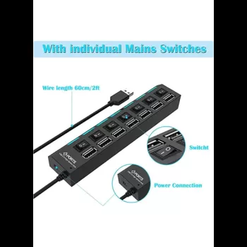 7Port Usb Hub With Onoff...
