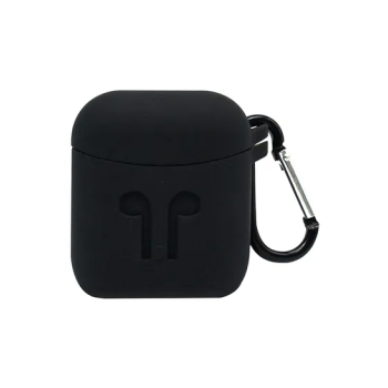 Protecting Case Cover For Apple Airpods With Carabiner Black