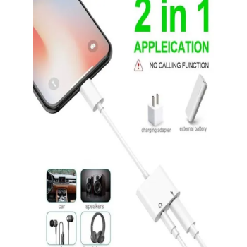 Headphone And Charger Adapter Jack For Apple Iphones White