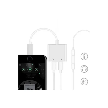 Headphone Adaptor Charger For Apple Iphone 78X White