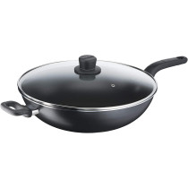 Tefal Cook Easy Xl 36 Cm Non Stick Wokpan With Lid, Aluminium, Black, B5039296