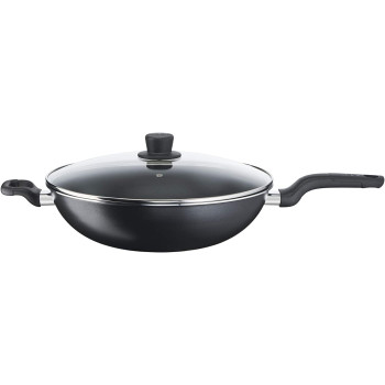 Tefal Cook Easy Xl 36 Cm Non Stick Wokpan With Lid, Aluminium, Black, B5039296