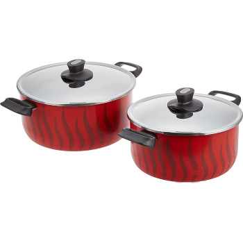 Tefal Tempo Flame Non Stick 8 Pcs Cooking Set, Red, Aluminium, C5489882