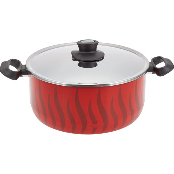 Tefal Tempo Flame Non Stick 8 Pcs Cooking Set, Red, Aluminium, C5489882