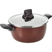 Tefal Pleasure 22cm Casserole Cooking Pot With Lid, Aluminum Non Stick, Red, D5054552