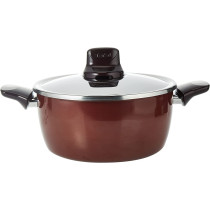 Tefal Pleasure 22cm Casserole Cooking Pot With Lid, Aluminum Non Stick, Red, D5054552