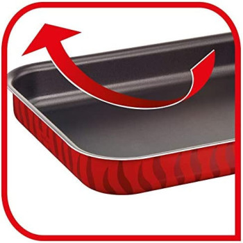 Tefal Les Specialistes 3 Pcs Rectangular Oven Dish Set, Red, Aluminum J1325782