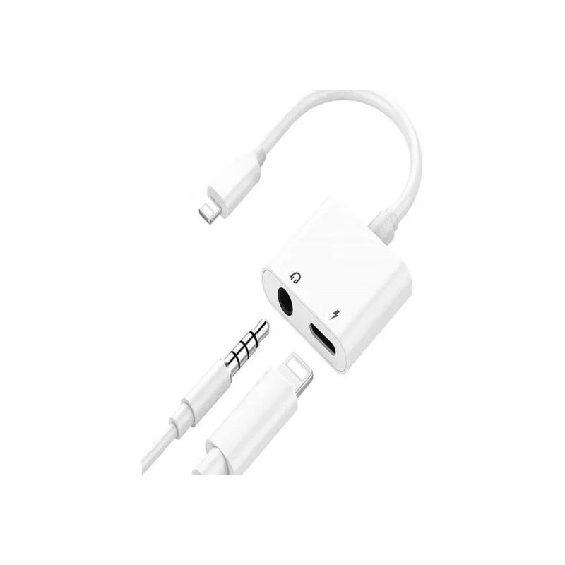 2 In 1 Headphone Adaptor For Apple Iphone Xxsxs Maxxr88Plus77 Plus Whiteblacksilver