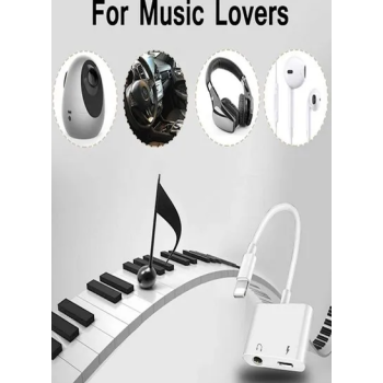 2 In 1 Headphone Adaptor For Apple Iphone Xxsxs Maxxr88Plus77 Plus Whiteblacksilver