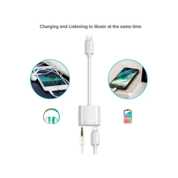 2 In 1 Headphone Adaptor For Apple Iphone Xxsxs Maxxr88Plus77 Plus Whiteblacksilver