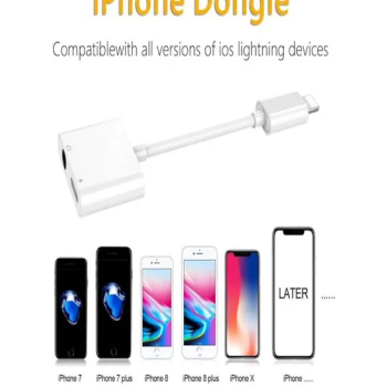 2 In 1 Headphone Adaptor For Apple Iphone Xxsxs Maxxr88Plus77 Plus Whiteblacksilver