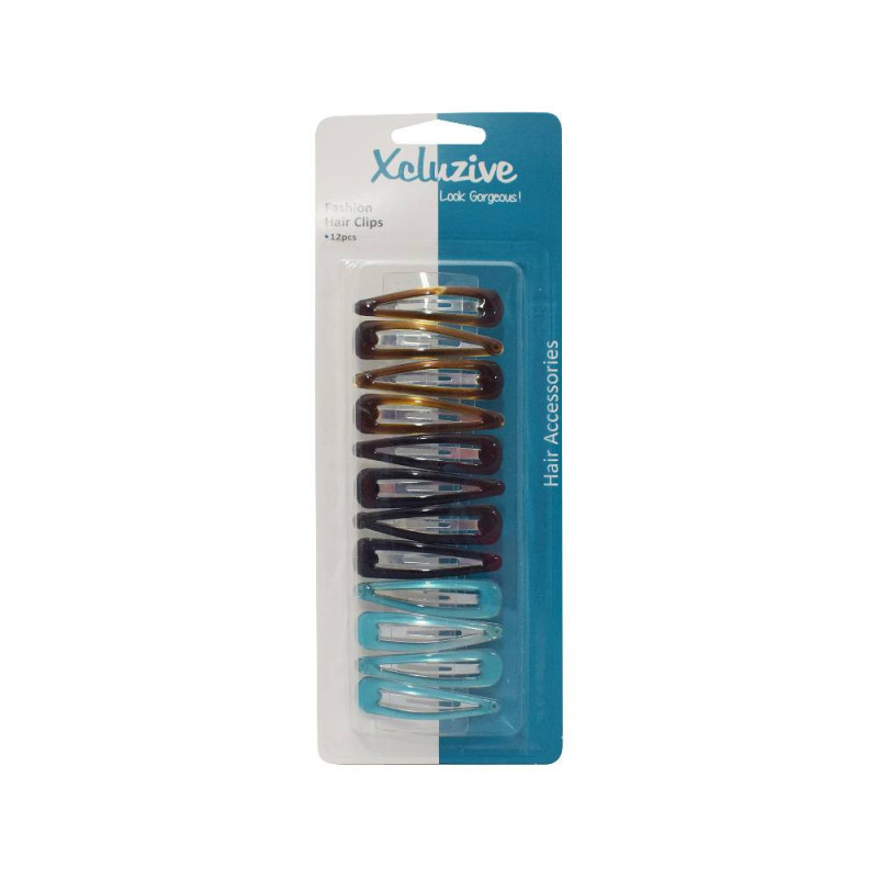 X Z Fashion Hair Clips 12 Pcs Plain
