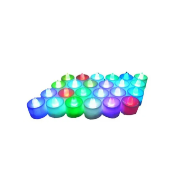 24Piece Smokeless Electronic LED Candle Set Multicolour