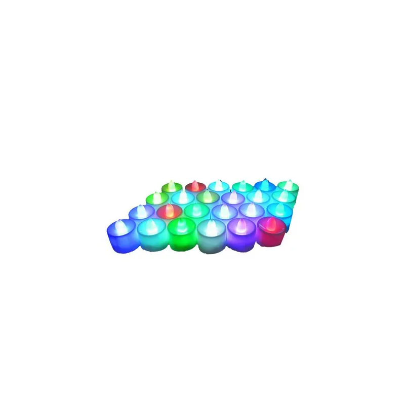 24Piece Smokeless Electronic LED Candle Set Multicolour