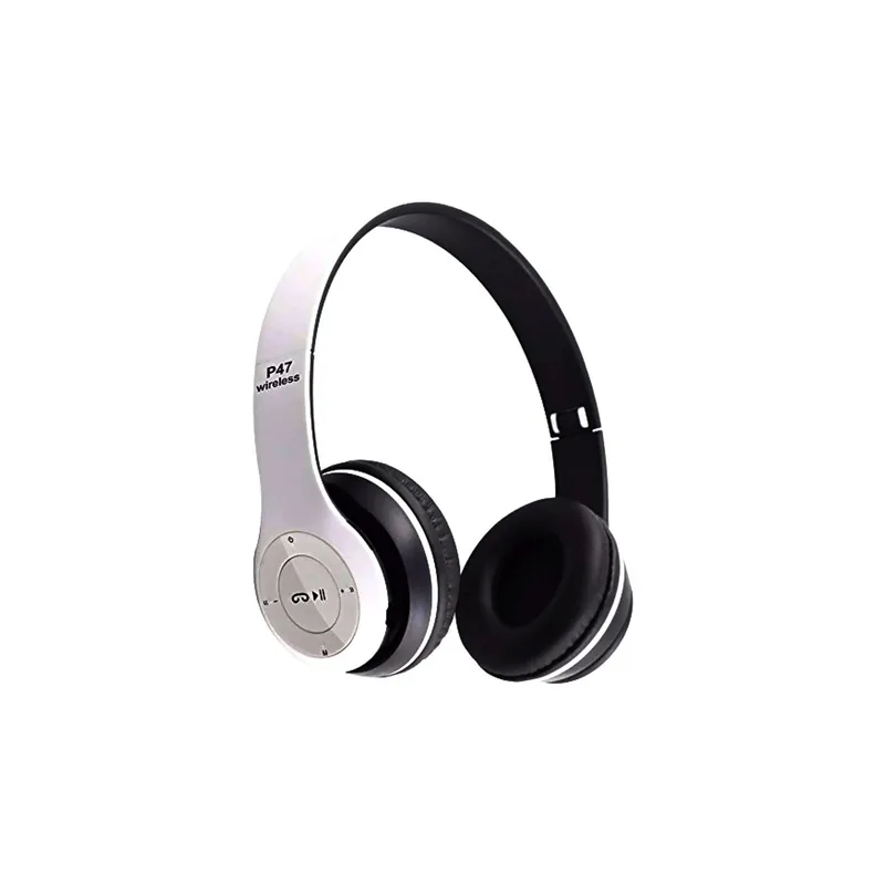 P47 Bluetooth Wireless On Ear Headphone White Black