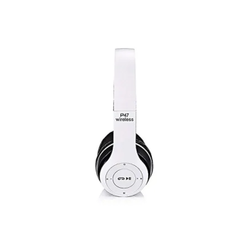 P47 Bluetooth Wireless On Ear Headphone White Black