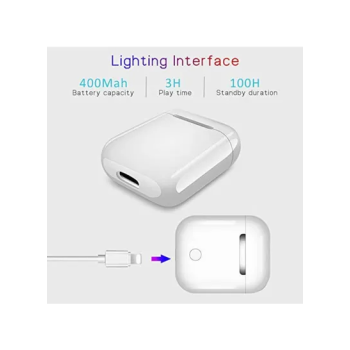 2Piece Wireless Bluetooth In Ear Headphone With Charging Case White