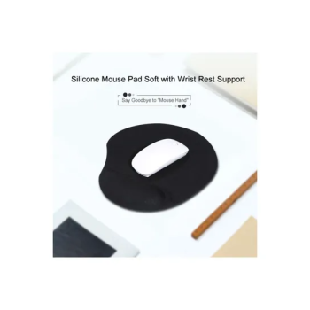 Silicone Mouse Pad With Wrist Support Black