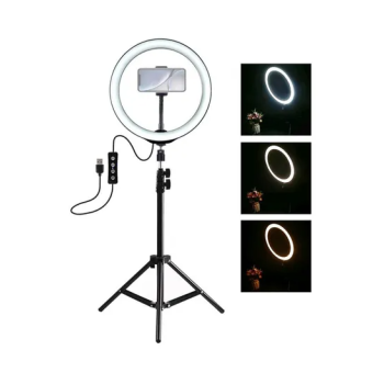 10 Inch Ring Light Tripod Mount Live Broadcast Dual Phone Bracket Multicolour