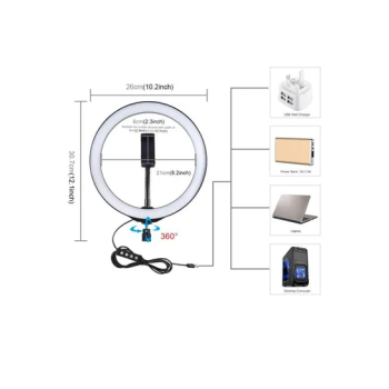 10 Inch Ring Light Tripod Mount Live Broadcast Dual Phone Bracket Multicolour