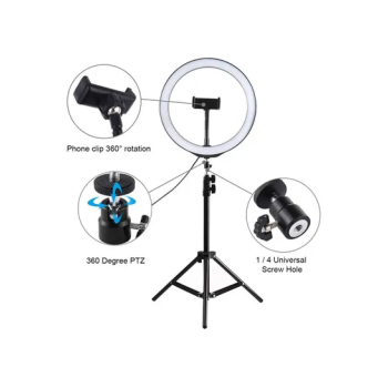 10 Inch Ring Light Tripod Mount Live Broadcast Dual Phone Bracket Multicolour