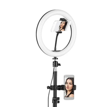 10 Inch Ring Light With Tripod Stand And 360 Phone Holder Black/White/Silver