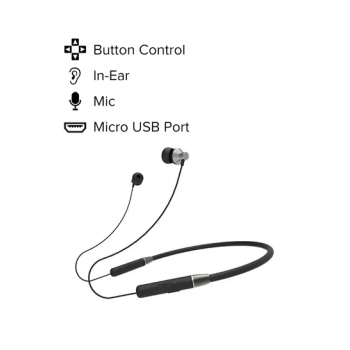 HE05 Wireless Bluetooth 5.0 inEar Neckband Earphones with Mic Black