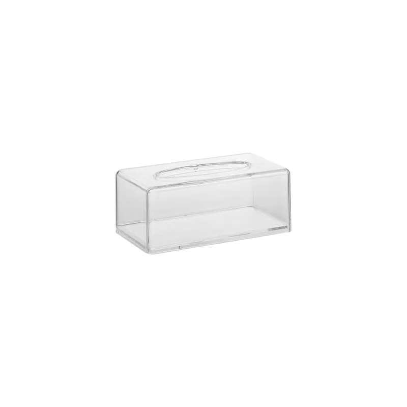 Transparent Acrylic Tissue Box White 21x11centimeter