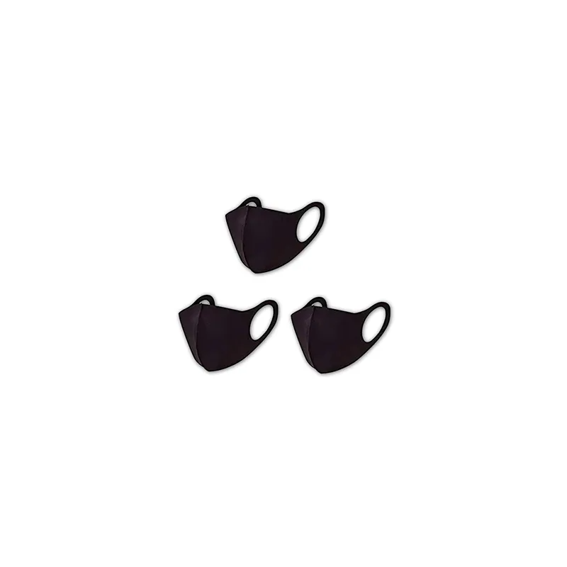 Pack Of 3 Washable And Reusable Space Cotton Dust Black Face Mask For Adults