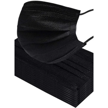 50Piece 3Layer Disposable Black Face Mask For Adults