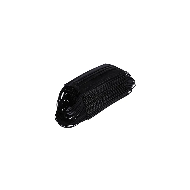 50 Piece Disposable Black Face Mask For Adults