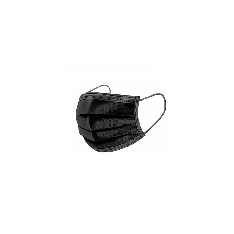 50 Piece Disposable 3 Layer NonWoven Face Mask Black