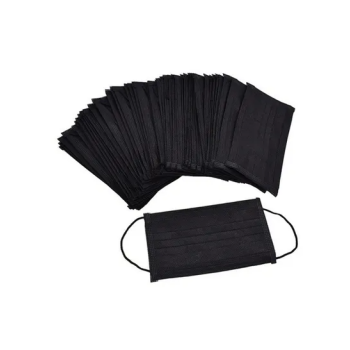 50 Piece Disposable 3 Layer NonWoven Face Mask Black