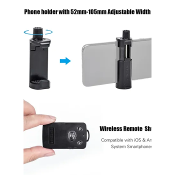 Yunteng VCT5208 Portable Tripod Stand With Remote Shutter Black