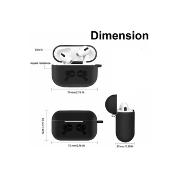 Shockproof Silicone Case Cover For Apple Air Pods Pro Black