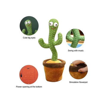 Singing And Dancing Decorative Funny Early Childhood Education Plush Cactus Toy For Kids 25 x 10 x 8cm