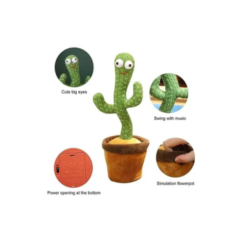 Beautiful And Cute Big Eyed Dancing Cactus Plush Stuffed Toy With Music
