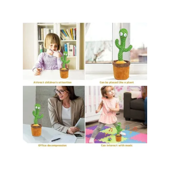 Electric Dancing Singing Recording Cactus Plush Toy With 60 English Songs For Kids