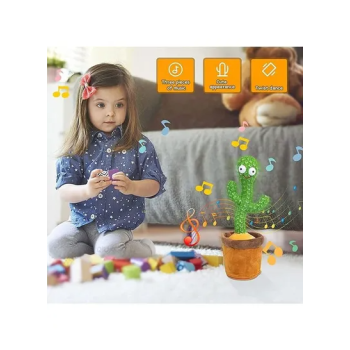 Electric Dancing Singing Recording Cactus Plush Toy With 60 English Songs For Kids