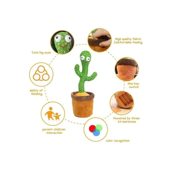 Electric Dancing Singing Recording Cactus Plush Toy With 60 English Songs For Kids