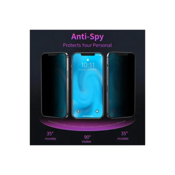 5D AntiSpy Privacy Tempered Glass Screen Protector For iPhone 1313 Pro Black