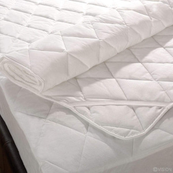 Deep Sleep King Size Satinspace Pattern White Matress Protectors