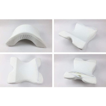 Deep Sleep Ushaped Curved Memory Foam Sleeping Neck Pillow White