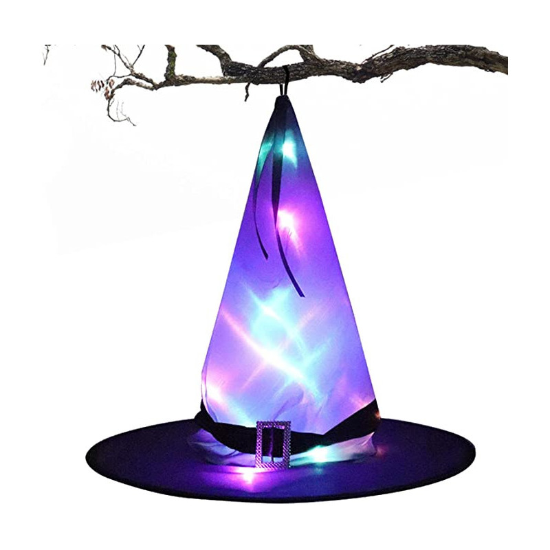 Light up Witch Hat Lighted Witch Hats Caps Halloween Decorations for Halloween Party Decor Cosplay Costume Accessory Generic