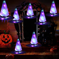 Light up Witch Hat Lighted Witch Hats Caps Halloween Decorations for Halloween Party Decor Cosplay Costume Accessory Generic