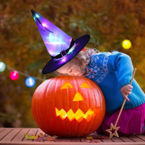 Light up Witch Hat Lighted Witch Hats Caps Halloween Decorations for Halloween Party Decor Cosplay Costume Accessory Generic